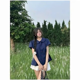 Áo sơ mi bèo quốc dân cổ sen tay bồng dáng babydoll siêu xinh, dễ mặc