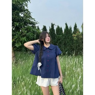 Áo sơ mi bèo quốc dân cổ sen tay bồng dáng babydoll siêu xinh, dễ mặc
