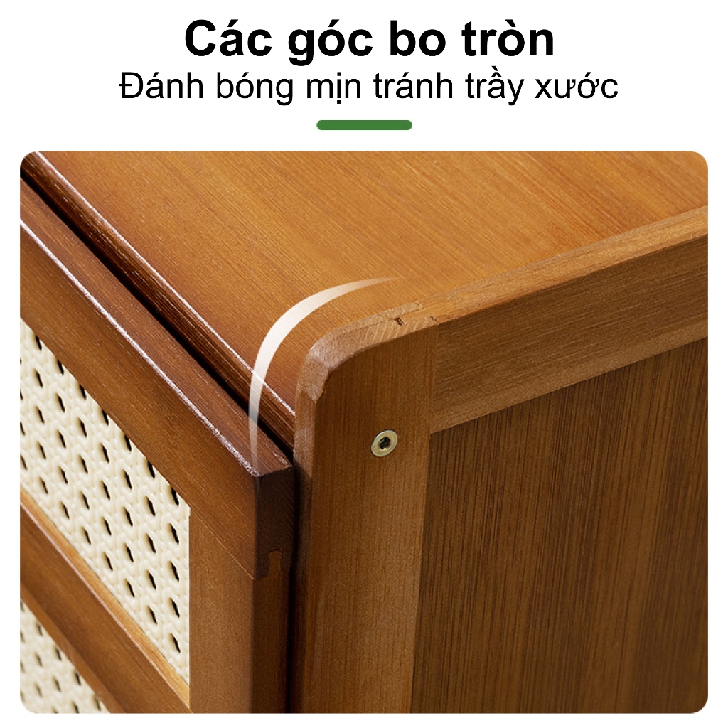 Tủ Đầu Giường  Gỗ Tự Nhiên Màu Sáng Thiết Kế Tối Giản Phong Cách Bắc Âu Kệ Đựng Đồ Phòng Ngủ Góc