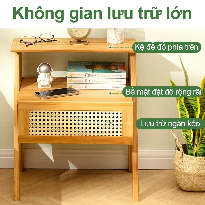 Tủ Đầu Giường Đa Năng Thiết Kế Hiện Đại, Vừa Là Tủ Để Đồ Vừa Là Bàn Nhỏ Để Sofa/Phòng Ngủ
