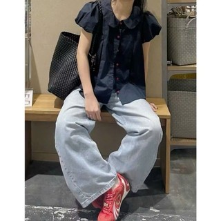 Áo sơ mi cổ sen dáng babydoll mát mẻ mùa hè cho các nàng mặc basic