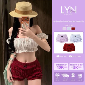 | LYN WEAR | (HOẢ TỐC) Quần Bí Nơ vải xốp mỏng may nhún tôn vòng 3 đi biển