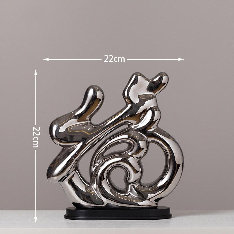 Tượng chữ phúc sứ mạ vàng bạc decor nhà cửa