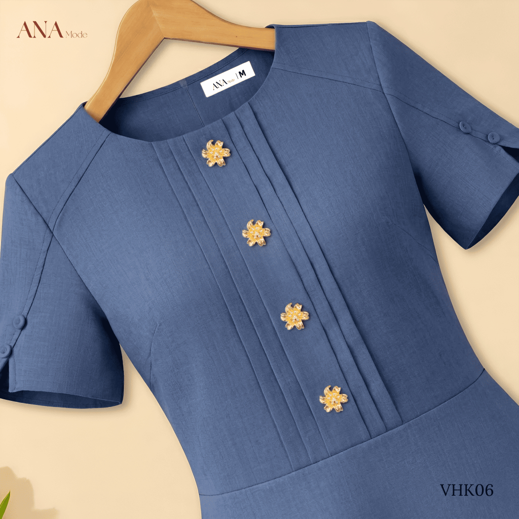 Áo Kiểu Peplum Trung Niên ANA Mode Chất Liệu Cotton Xược Quý Phái Đi Tiệc Quà Tặng Mẹ AK25VHK06