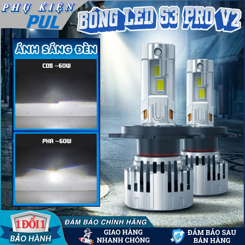 Đèn LED X-Light S3 Pro V2, Công Suất 60W Siêu Sáng, Chân H1 H4 H7 H11 ...