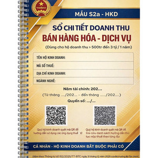 Combo 5 Sổ Hộ Kinh Doanh 2026 - Sổ Doanh Thu S1a S2a, Sổ Thuế, Sổ Kê Khai Mua Vào, Sổ Chấm Công Chuẩn HKD