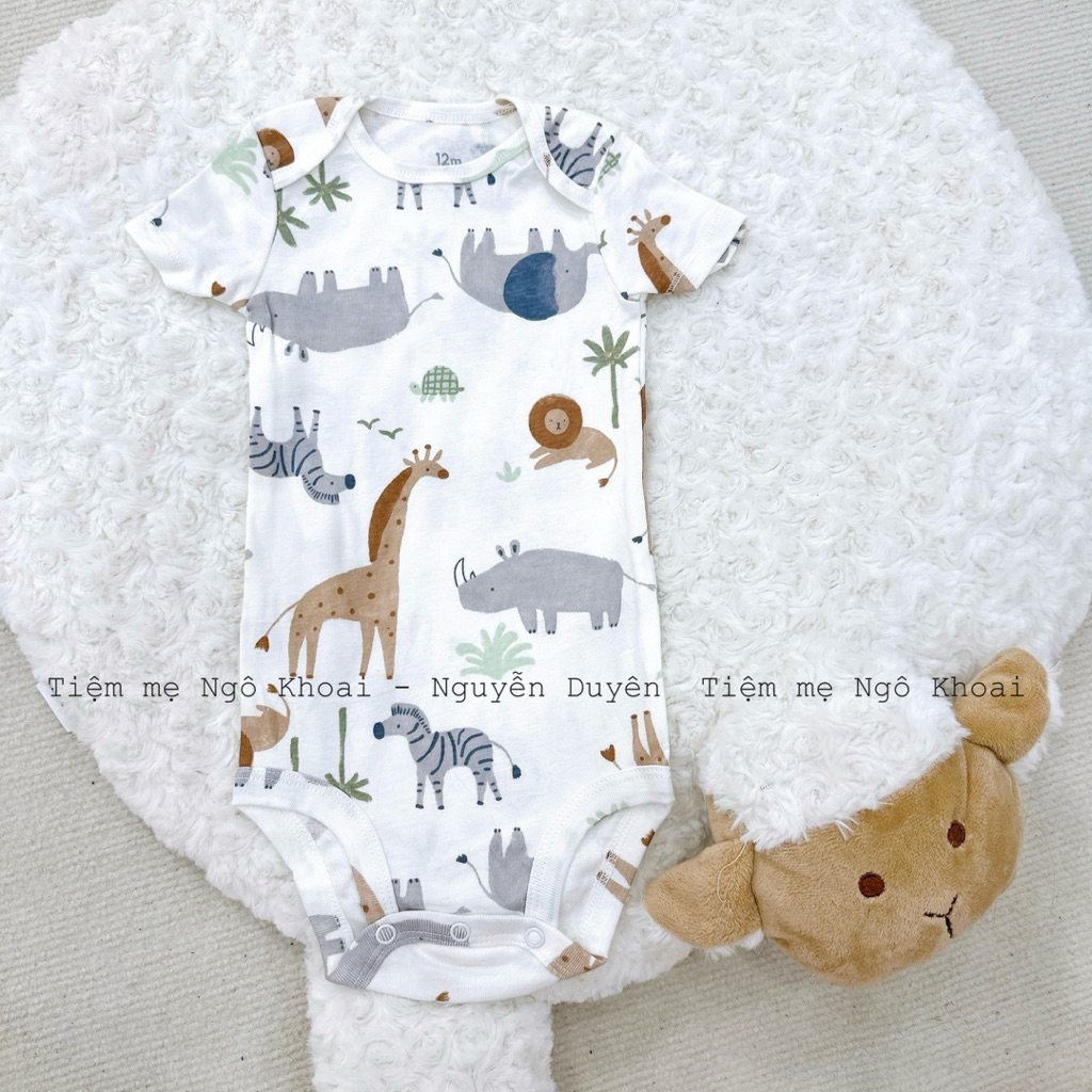 [MD195] 12-18M Bodysuit/áo liền thân ngắn tay Car.ter chất liệu cotton mềm mát cho bé xuất xịn