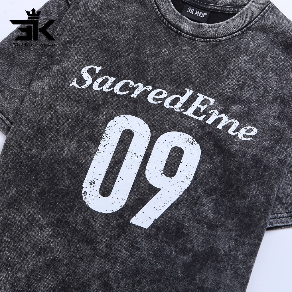Áo phông wash xám khói 3KMENSWEAR local brand oversize form rộng unisex nam nữ