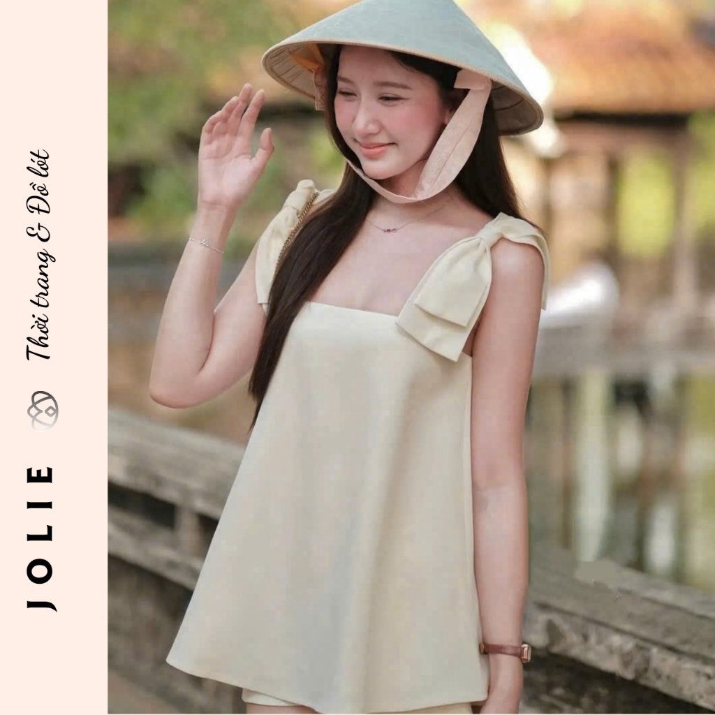 Set Áo Hai Dây Dáng Babydoll Phối Quần Short JOLIE – Đồ Bộ Đi Chơi, Đi Biển Siêu Xinh
