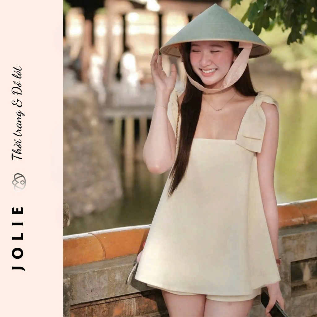 Set Áo Hai Dây Dáng Babydoll Phối Quần Short JOLIE – Đồ Bộ Đi Chơi, Đi Biển Siêu Xinh