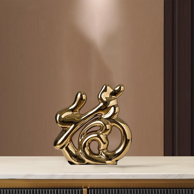 Tượng chữ phúc sứ mạ vàng bạc decor nhà cửa