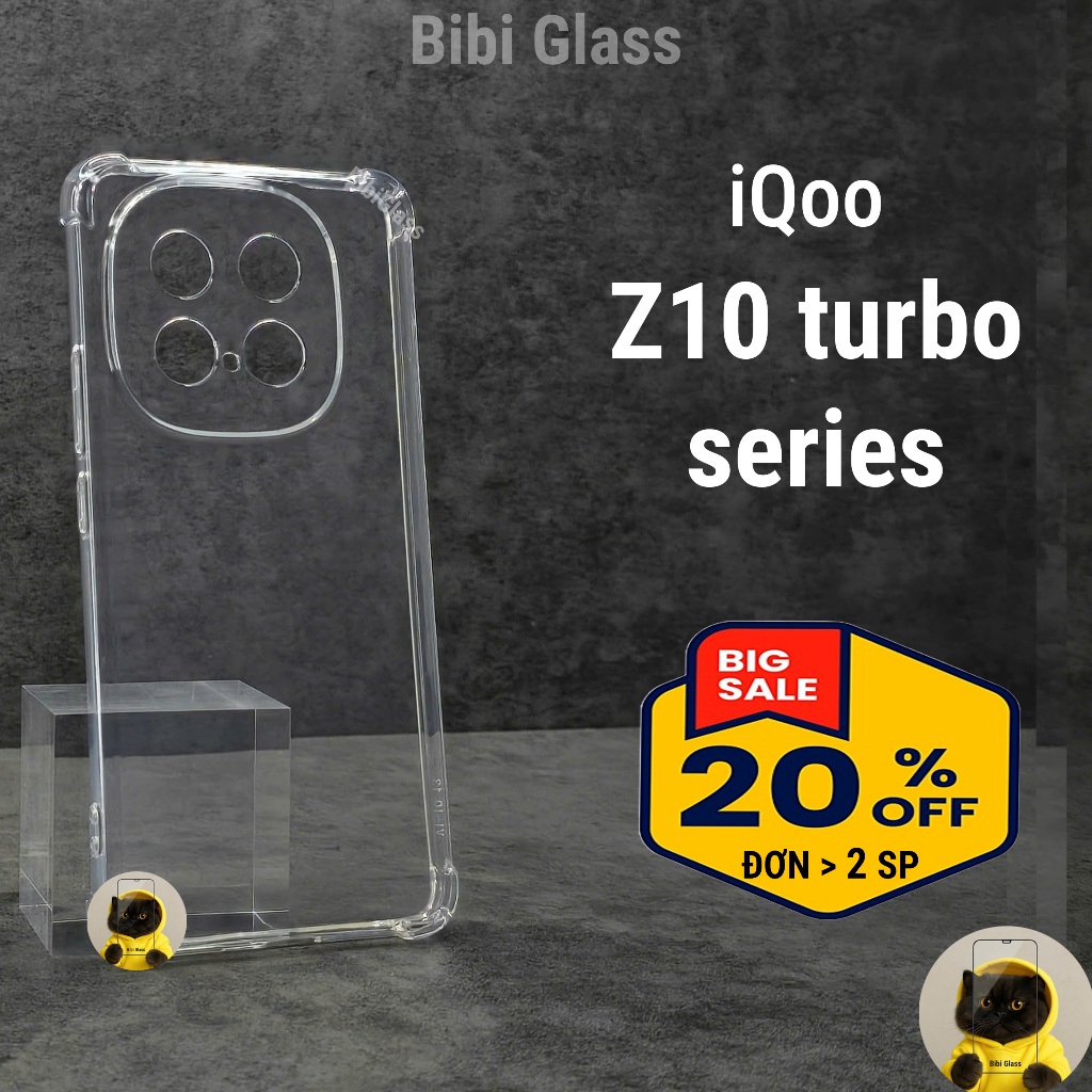 Ốp lưng Vivo iQoo z10 turbo pro, z10 turbo silicon dẻo trong suốt bảo vệ camera điện thoại bibi