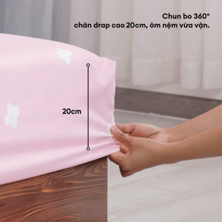 [Giá Sốc] Bộ Drap NIN House Jun 160x200+20cm & 180x200+30cm | Microfiber Mềm Mịn, Thoáng Khí bộ 3 món