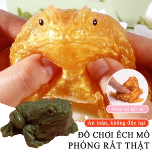 Đồ chơi ép ếch thực tế, Đồ chơi giảm căng thẳng Toad thực tế, Đồ chơi ếch xanh lá cây và vàng cho trẻ em / người lớn