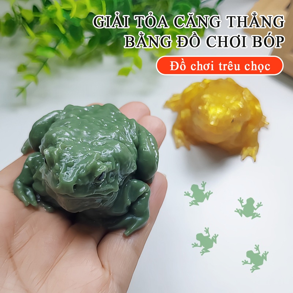 Đồ chơi ép ếch thực tế, Đồ chơi giảm căng thẳng Toad thực tế, Đồ chơi ếch xanh lá cây và vàng cho trẻ em / người lớn