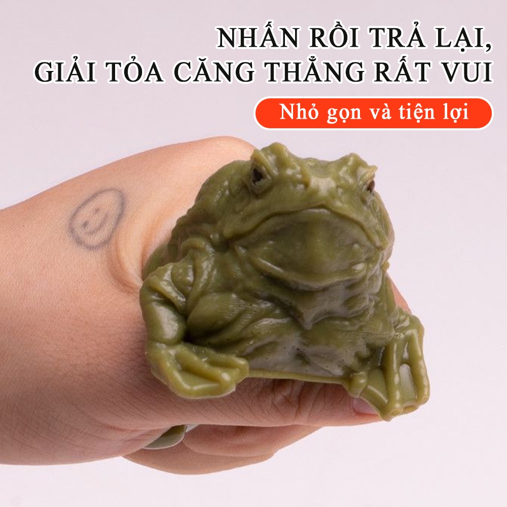 Đồ chơi ép ếch thực tế, Đồ chơi giảm căng thẳng Toad thực tế, Đồ chơi ếch xanh lá cây và vàng cho trẻ em / người lớn