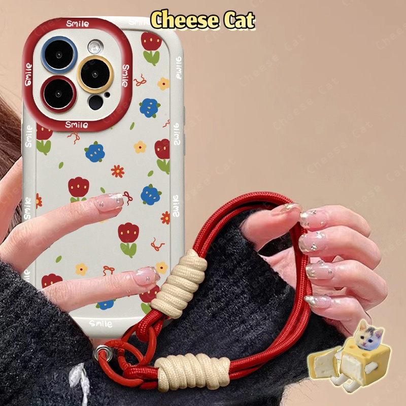 Ốp điện thoại iPhone Nơ Đỏ Hoa Tulip cho iPhone 14 13 12 11 15 16 17 Pro Max/Plus/Air Xs Max XR 7Plus
