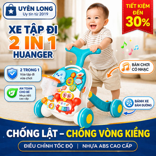 Xe Tập Đi 2 Trong 1 Huanger Cho Bé 6–18 Tháng, Chống Lật An Toàn, Điều Chỉnh Độ Cao, Nhạc Tiếng Anh