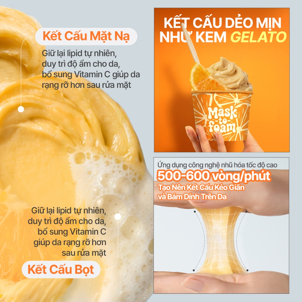 INNISFREE x Sữa rửa mặt kem dẻo sạch sâu sáng da dịu nhẹ INNISFREE Vitamin C Brightening Mask-To-Foam Facial Cleanser