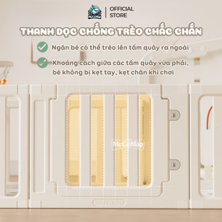 Quây Cũi Nhựa Pakey BabyHome Cho Bé Tặng Bóng+Thảm+Bóng Rổ, Quây Nhựa Cố Định Cao 61cm, Chất Liệu Nhựa HDPE An Toàn