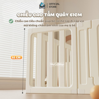 Quây Cũi Nhựa Pakey BabyHome Cho Bé Tặng Bóng+Thảm+Bóng Rổ, Quây Nhựa Cố Định Cao 61cm, Chất Liệu Nhựa HDPE An Toàn