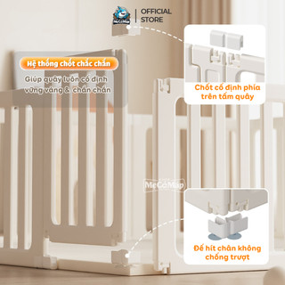 Quây Cũi Nhựa Pakey BabyHome Cho Bé Tặng Bóng+Thảm+Bóng Rổ, Quây Nhựa Cố Định Cao 61cm, Chất Liệu Nhựa HDPE An Toàn