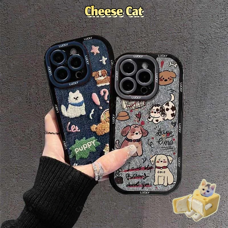 Ốp lưng iPhone hình con chó sơn denim cho iPhone 14 13 12 11 15 16 17 Pro Max/Plus/Air Xs Max XR 7Plus