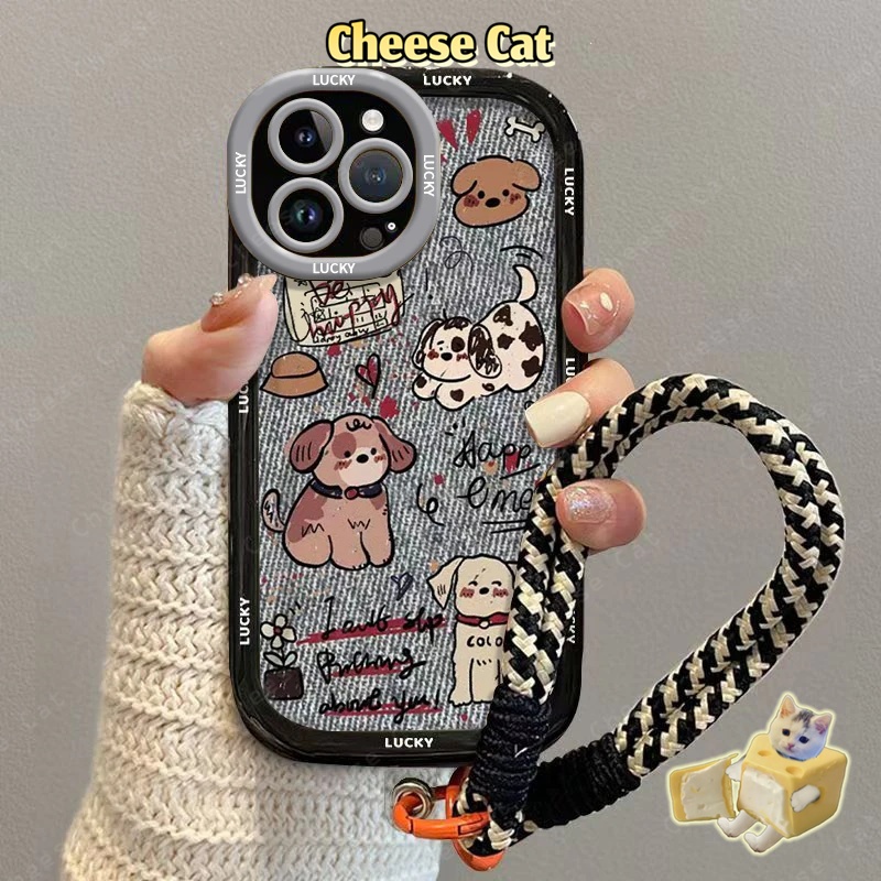Ốp lưng iPhone hình con chó sơn denim cho iPhone 14 13 12 11 15 16 17 Pro Max/Plus/Air Xs Max XR 7Plus