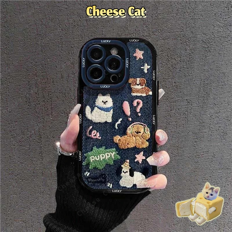 Ốp lưng iPhone hình con chó sơn denim cho iPhone 14 13 12 11 15 16 17 Pro Max/Plus/Air Xs Max XR 7Plus