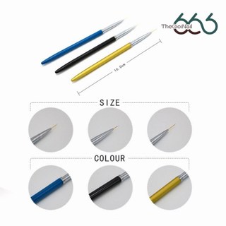 Set 3 Cọ Vẽ Nail Nét Mảnh Cao Cấp – Cọ Line Siêu Nhỏ, Cọ Mảnh Lông Sợi Mịn Đàn Hồi, Vẽ Hoa Văn Chính Xác Cọ Nét Nail666