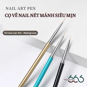 Set 3 Cọ Vẽ Nail Nét Mảnh Cao Cấp – Cọ Line Siêu Nhỏ, Cọ Mảnh Lông Sợi Mịn Đàn Hồi, Vẽ Hoa Văn Chính Xác Cọ Nét Nail666