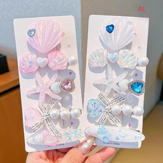 🌸 Set Kẹp Tóc Nàng Tiên Cá Pastel – Kẹp Tóc Ngọc Trai, Sao Biển, Vỏ Sò Siêu Xinh 🌊