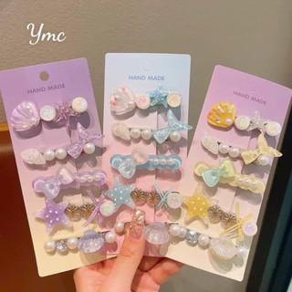 🌸 Set Kẹp Tóc Nàng Tiên Cá Pastel – Kẹp Tóc Ngọc Trai, Sao Biển, Vỏ Sò Siêu Xinh 🌊