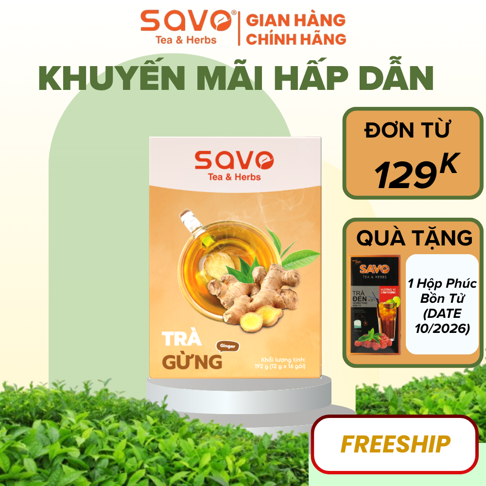 SAVO Iced Tea Gừng (Hộp 16 Gói x 12G) | Shopee Việt Nam