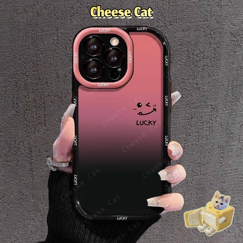 Ốp điện thoại hình mặt cười chuyển màu tím gradient cho iPhone 14 13 12 11 15 16 17 Pro Max/Plus/Air Xs Max XR 7 Plus