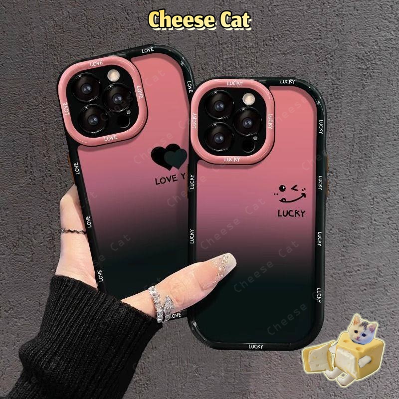 Ốp điện thoại hình mặt cười chuyển màu tím gradient cho iPhone 14 13 12 11 15 16 17 Pro Max/Plus/Air Xs Max XR 7 Plus