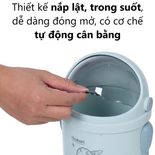 Thùng rác robot mini HOKORI nhựa VIỆT NHẬT có nắp trong suốt,Thùng rác để bàn, phòng ngủ, ô tô 5268