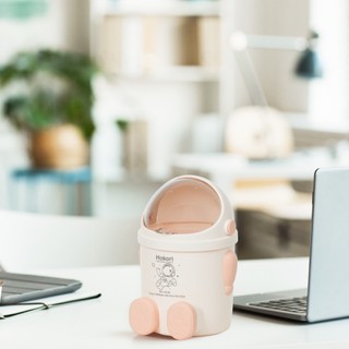 Thùng rác robot mini HOKORI nhựa VIỆT NHẬT có nắp trong suốt,Thùng rác để bàn, phòng ngủ, ô tô 5268