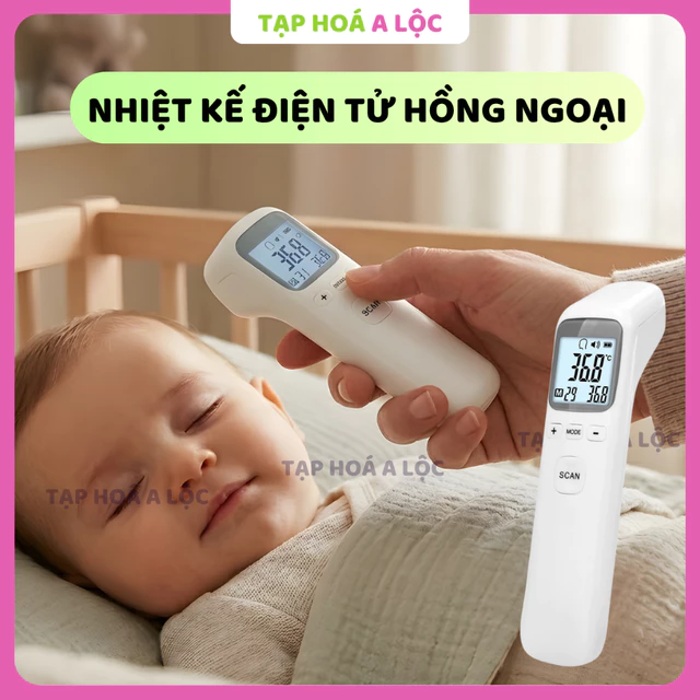 Nhiệt kế hồng ngoại đo trán cho bé, đo nhiệt độ nhanh chính xác, nhiệt kế điện tử đa năng