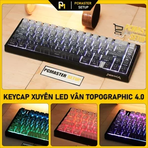 Keycap xuyên led vân Topographic 4.0 gradient nhựa pbt FULL SIZE nút cho bàn phím cơ