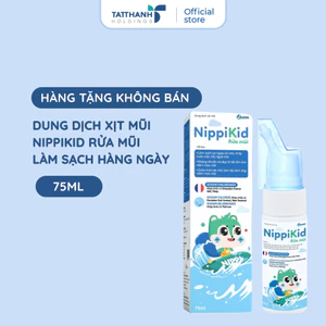 Xịt Rửa Mũi Dành Cho Bé - Nipikid Rửa Mũi 75ml, Hỗ Trợ Làm Sạch, Ngăn Ngừa Sổ Mũi, Ngạt Mũi