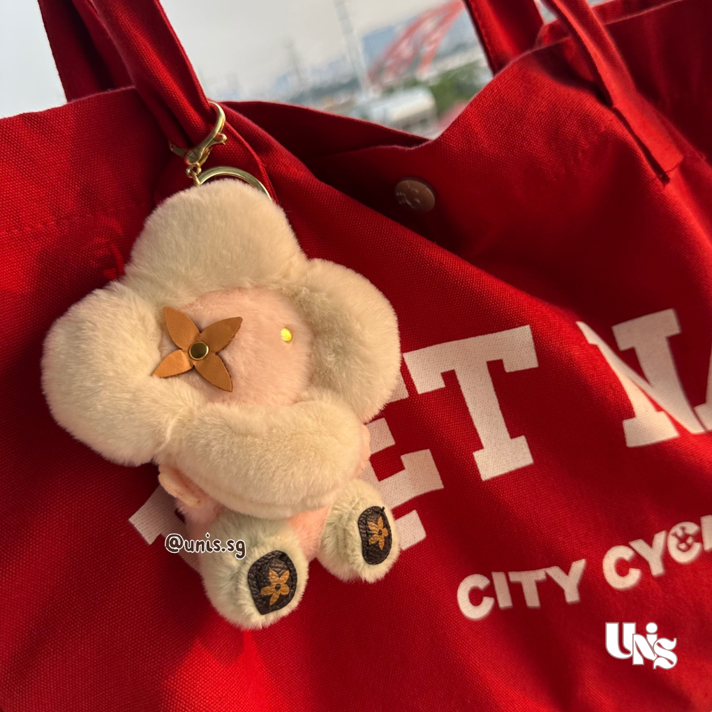 Móc Khóa Gấu Bông Hình Hoa Hướng Dương Dễ Thương "Sunny Bear" – Charm Treo Túi Xách/ Balo | Unis