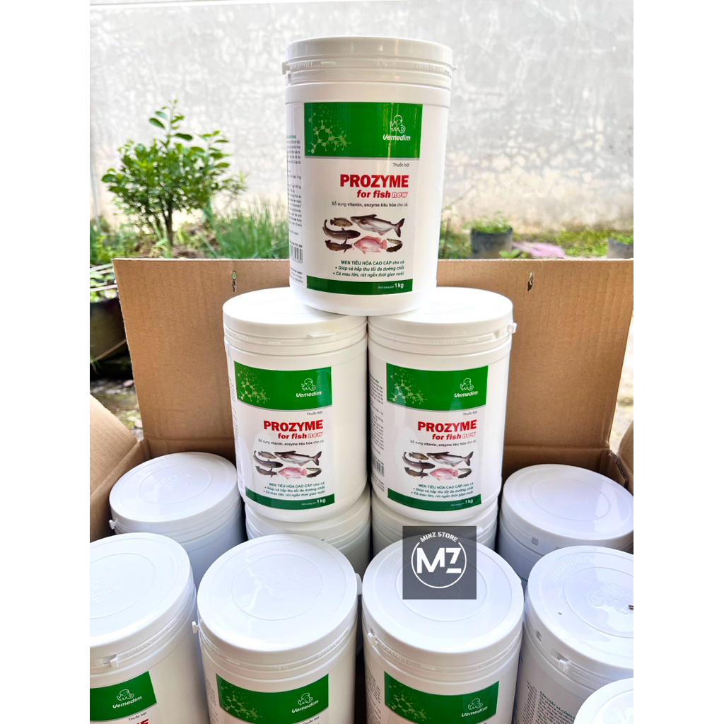 (COMBO 3 VÀ 6 HỘP) Men tiêu hoá Prozyme For Fish New bổ sung vitamin và enzyme cho Cá, Ếch, Lương, Ba Ba...Hộp (1kg)