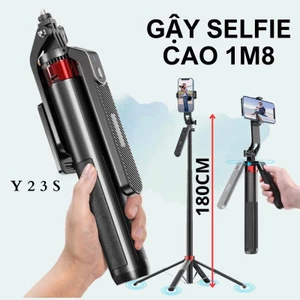 Gậy Selfie, Tripod điện thoại chụp ảnh 4 chân 1m8 bluetooth có tay quay video, livestream xoay 360 độ chống rung xếp gọn