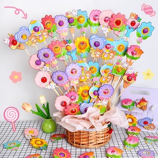 Giấy bao gói kẹo hình hoa dễ thương in hai mặt, có thể làm thành hoa, phù hợp dùng làm quà tặng