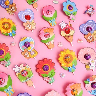 Giấy bao gói kẹo hình hoa dễ thương in hai mặt, có thể làm thành hoa, phù hợp dùng làm quà tặng