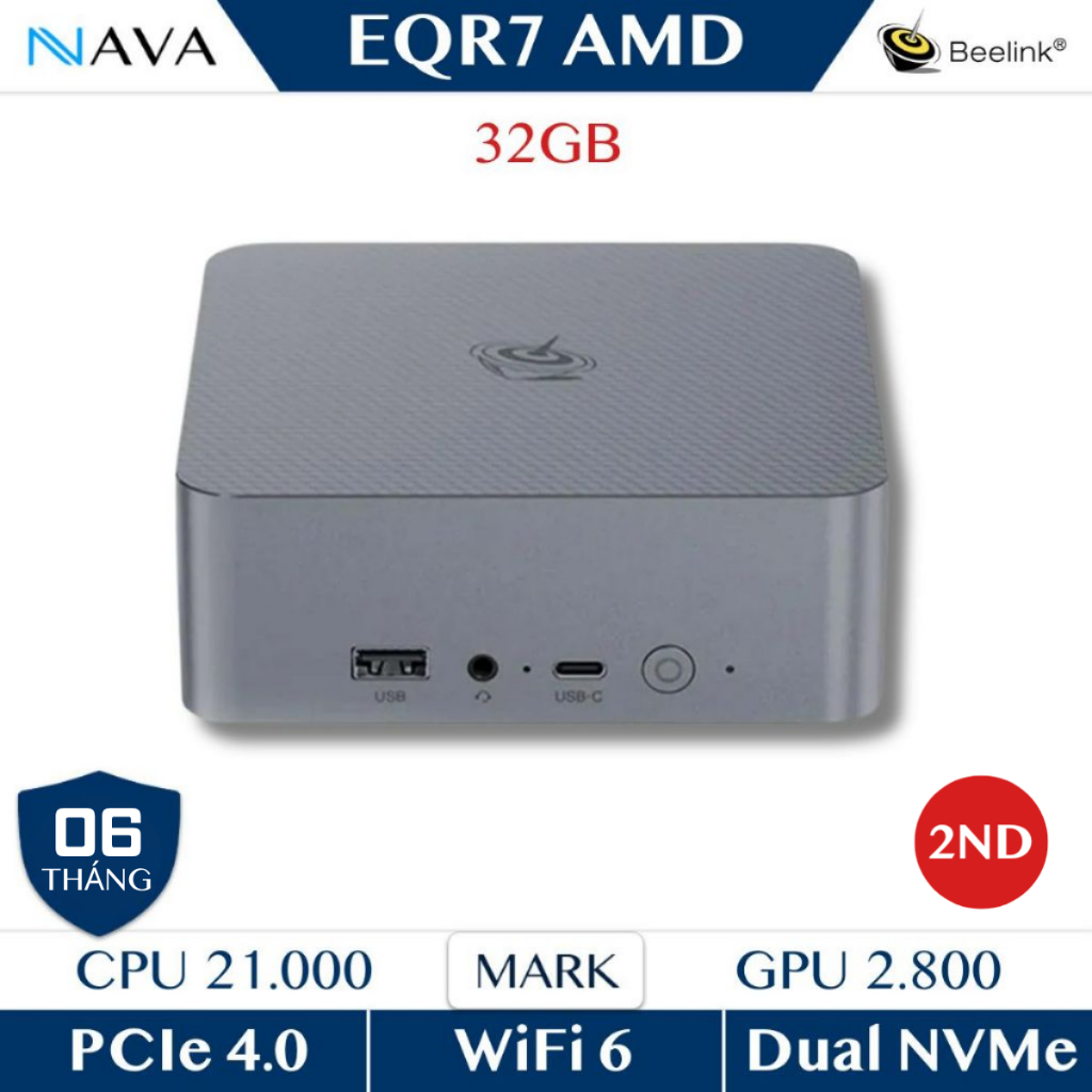 Mini PC Beelink EQR7 Ryzen 7 7735U 24GB | 32GB LPDDR5 (Ram không