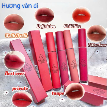Son Kem Lì 3.C.E Blur Water Tint Speia, Childlike, Macaron red, Needful Tint 4,5g - Hàn quốc
