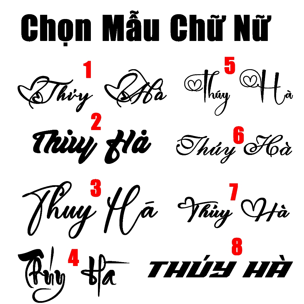 TEM DÁN XE CHỮ KÝ THEO TÊN - Theo Yêu Cầu Cá Nhân của bạn - chọn mẫu và nhắn tên bạn cho shop