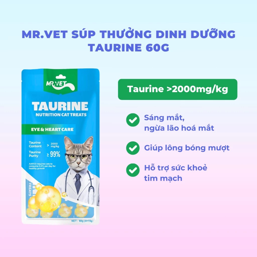 Thức ăn cho mèo MR.VET súp thưởng gói 60G (4 thanh 15G) bổ sung chất dinh dưỡng
